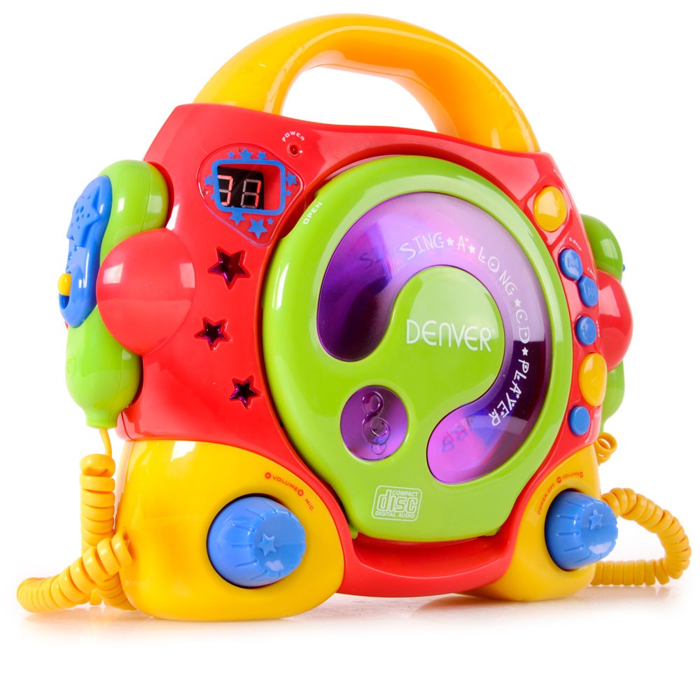 Tragbare Kinder Karaokeanlage Netzteil Musikanlage 2 Mikrofone CD