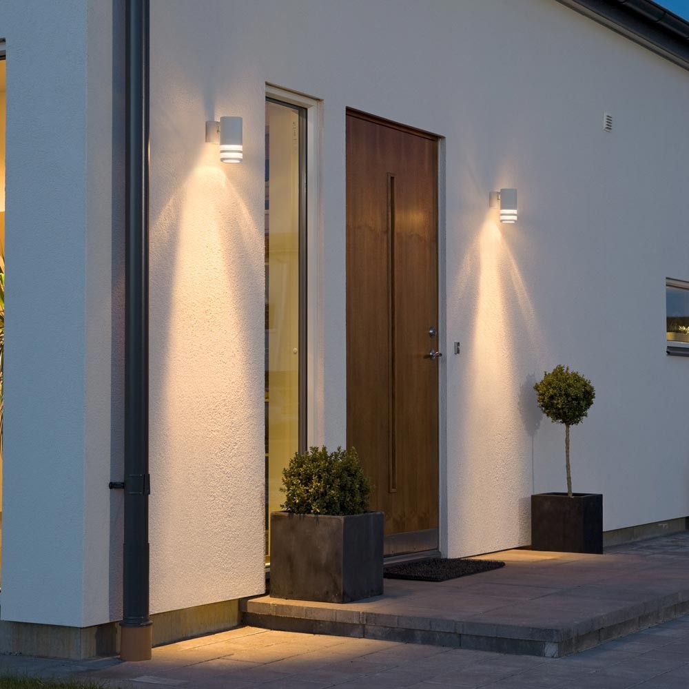 Außenlampe IP44 Wandleuchte Haustür Beleuchtung robustes Alu Design