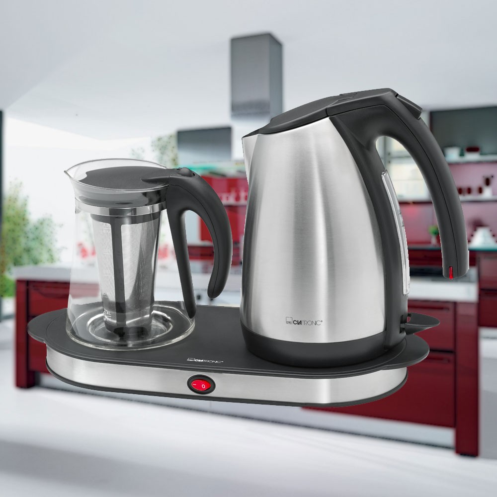 Tea and coffee station stainless steel kettle jug hot plate 2250W