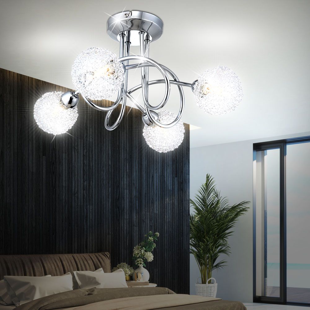 4-flammige Deckenlampe mit Drahtgeflecht und Halogen ORINA – Bild 3