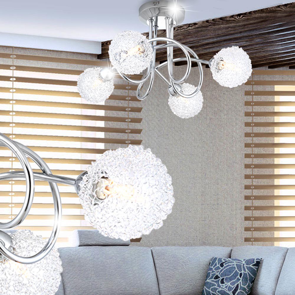 4-flammige Deckenlampe mit Drahtgeflecht und Halogen ORINA – Bild 7