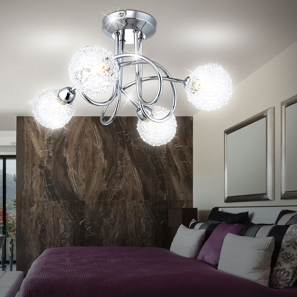 4-flammige Deckenlampe mit Drahtgeflecht und Halogen ORINA – Bild 5