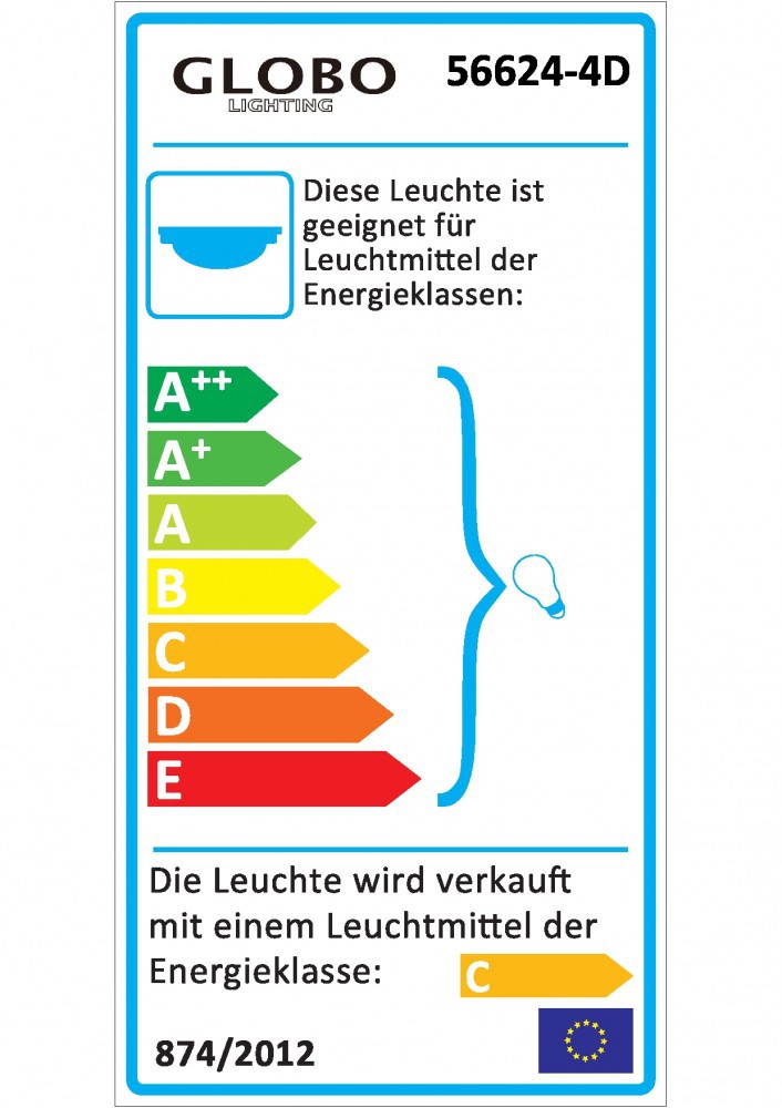 4-flammige Deckenlampe mit Drahtgeflecht und Halogen ORINA – Bild 4