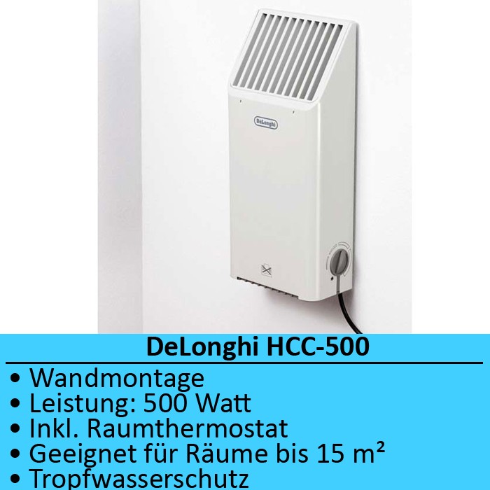 EHLERS FW 500 Frostwächter 500W Mit Thermostat - Wandmontage Heizgerät Für Räume Bis 15m³
