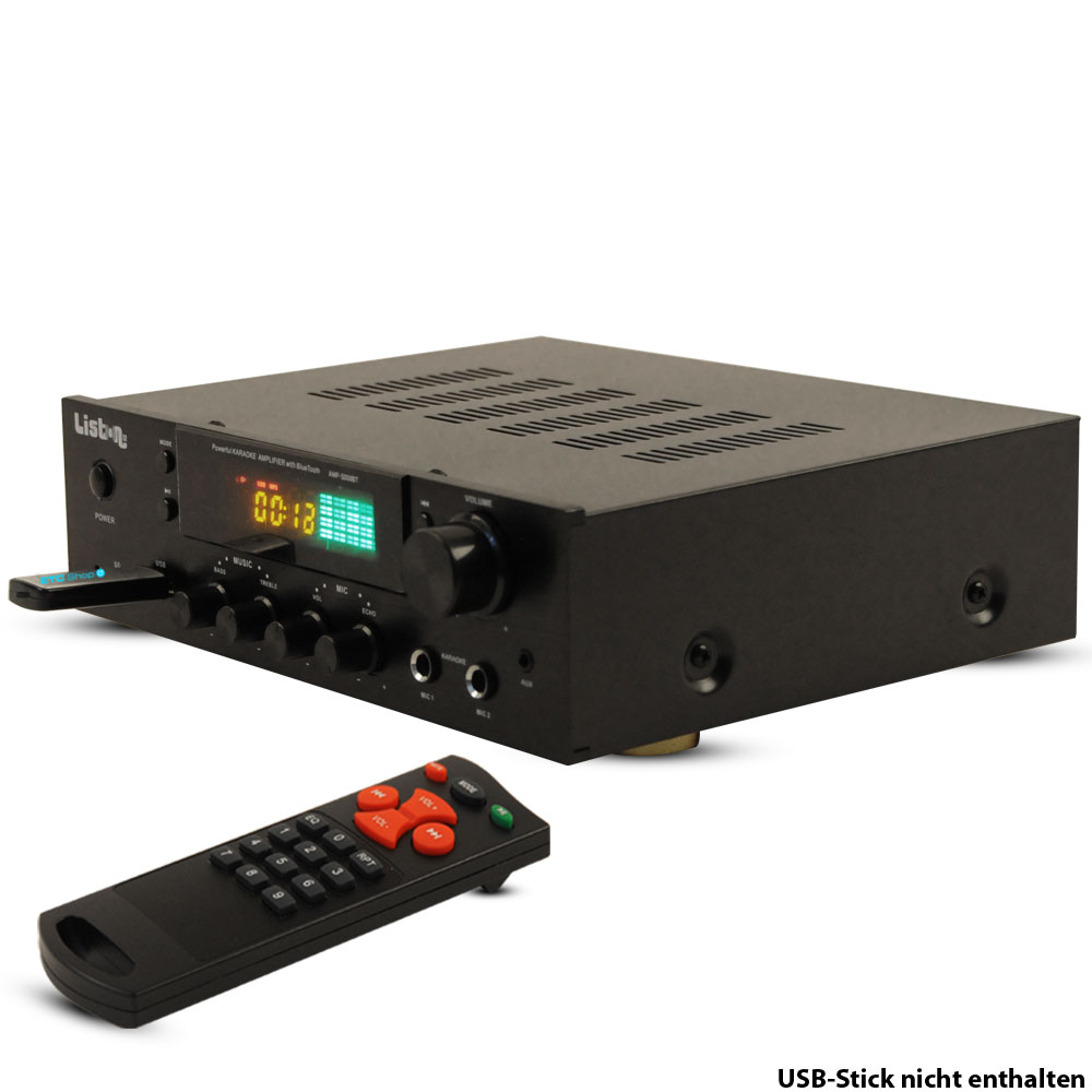 PA Anlage mit Bluetooth USB MP3 Receiver und 800 Watt Boxen – Bild 4