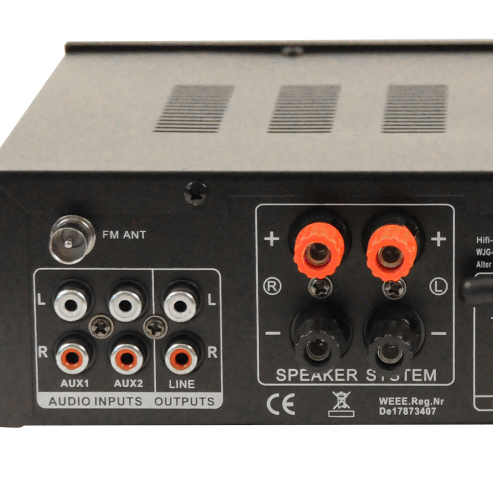 PA Anlage mit Bluetooth USB MP3 Receiver und 800 Watt Boxen – Bild 5