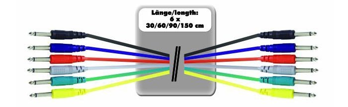 Klinke/Klinke Patchcord 6x1,5m/mono OMNITRONIC