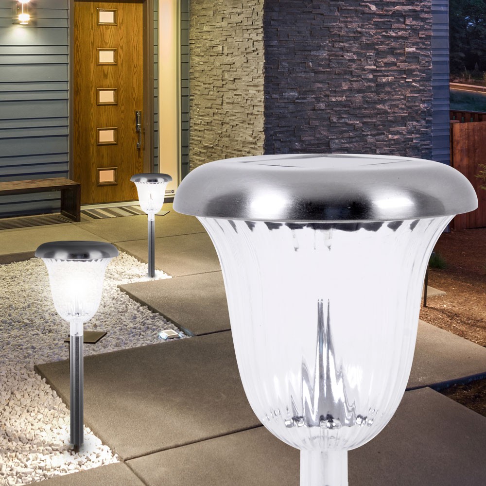 Solar-Gartenleuchte aus Edelstahl mit 8h Leuchtdauer – Bild 2