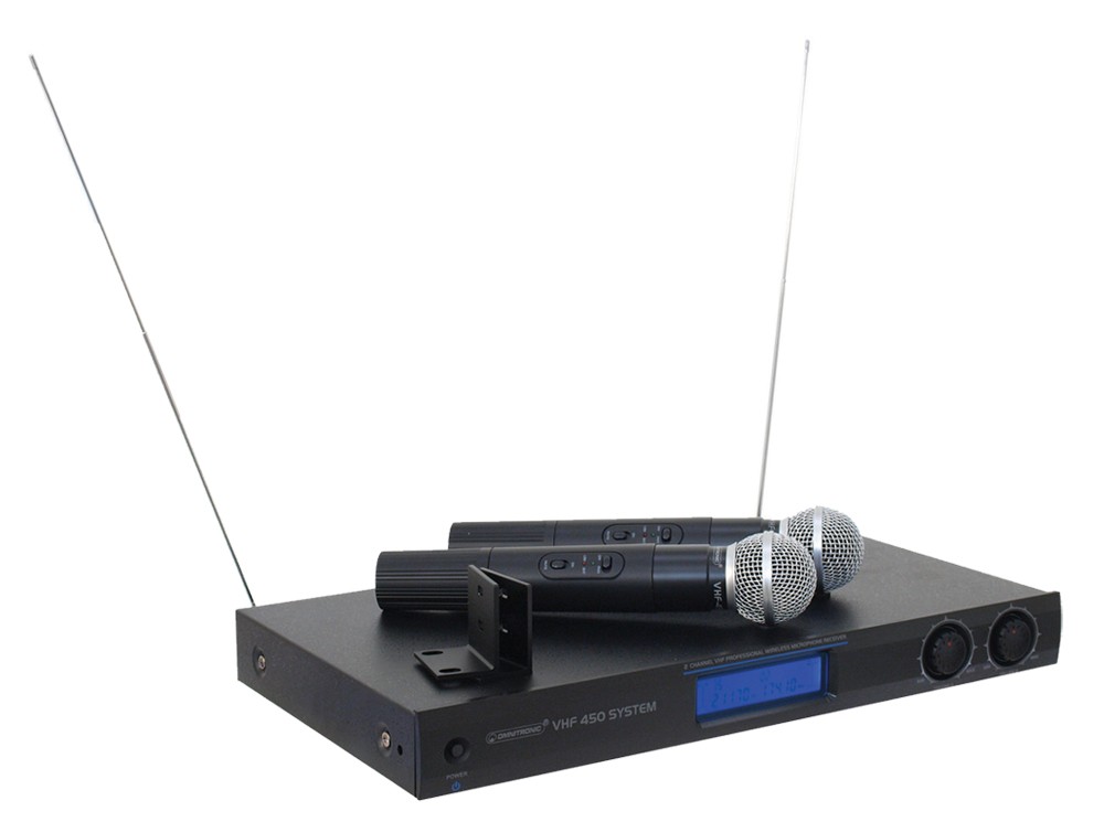 Funkmikrofon-System 2x Mikrofon Omnitronic VHF-450 – Bild 2