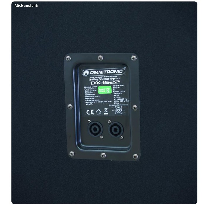 3-Wege Box Lautsprecher 800 Watt Omnitronic DX-1522 - NUR 1 BOX – Bild 2