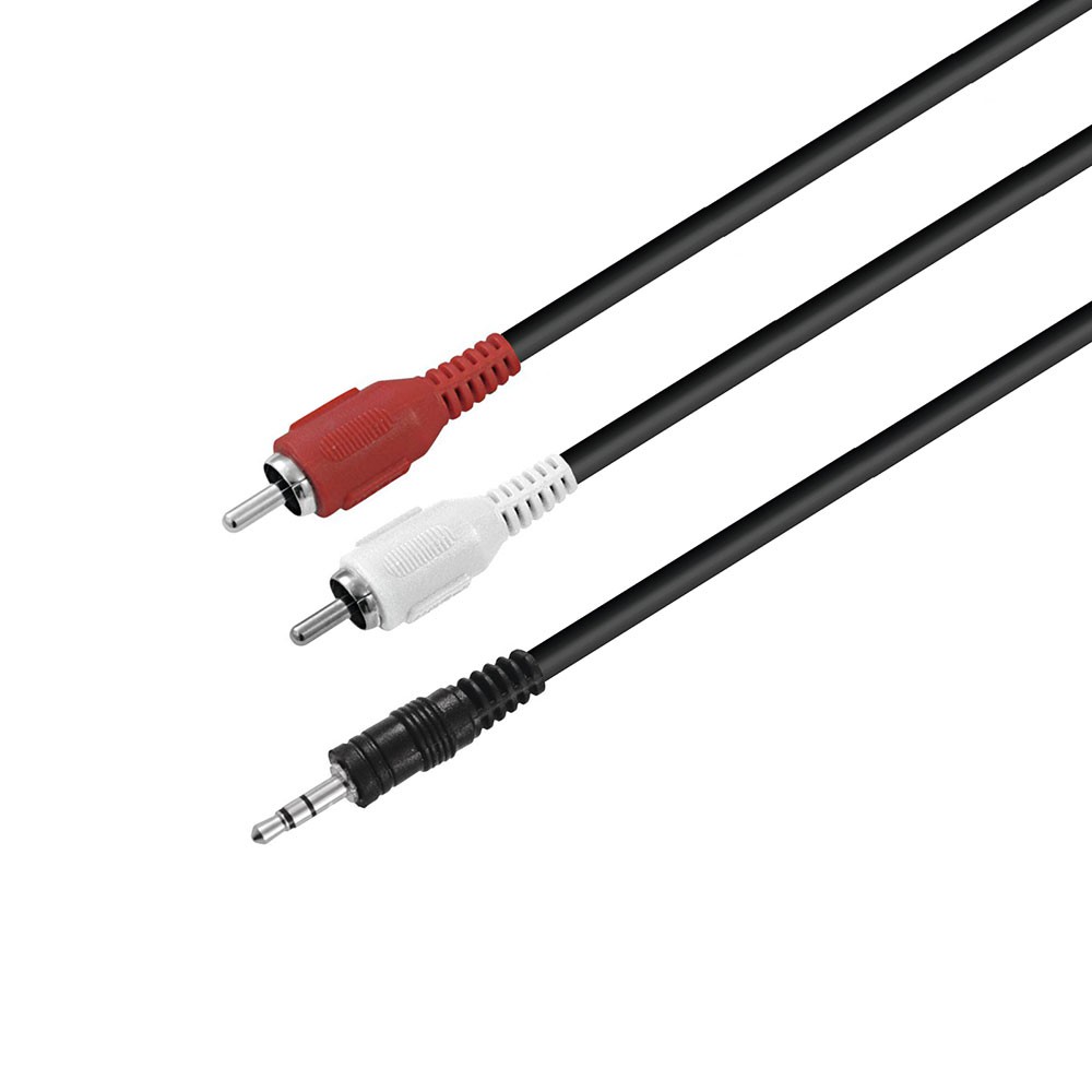 1,5m Audiokabel 2x Cinch 3,5mm Klinkenstecker Stereo – Bild 1