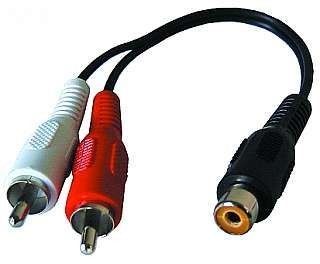 Cinch-Kupplung auf 2xCinch-Stecker 0,2m