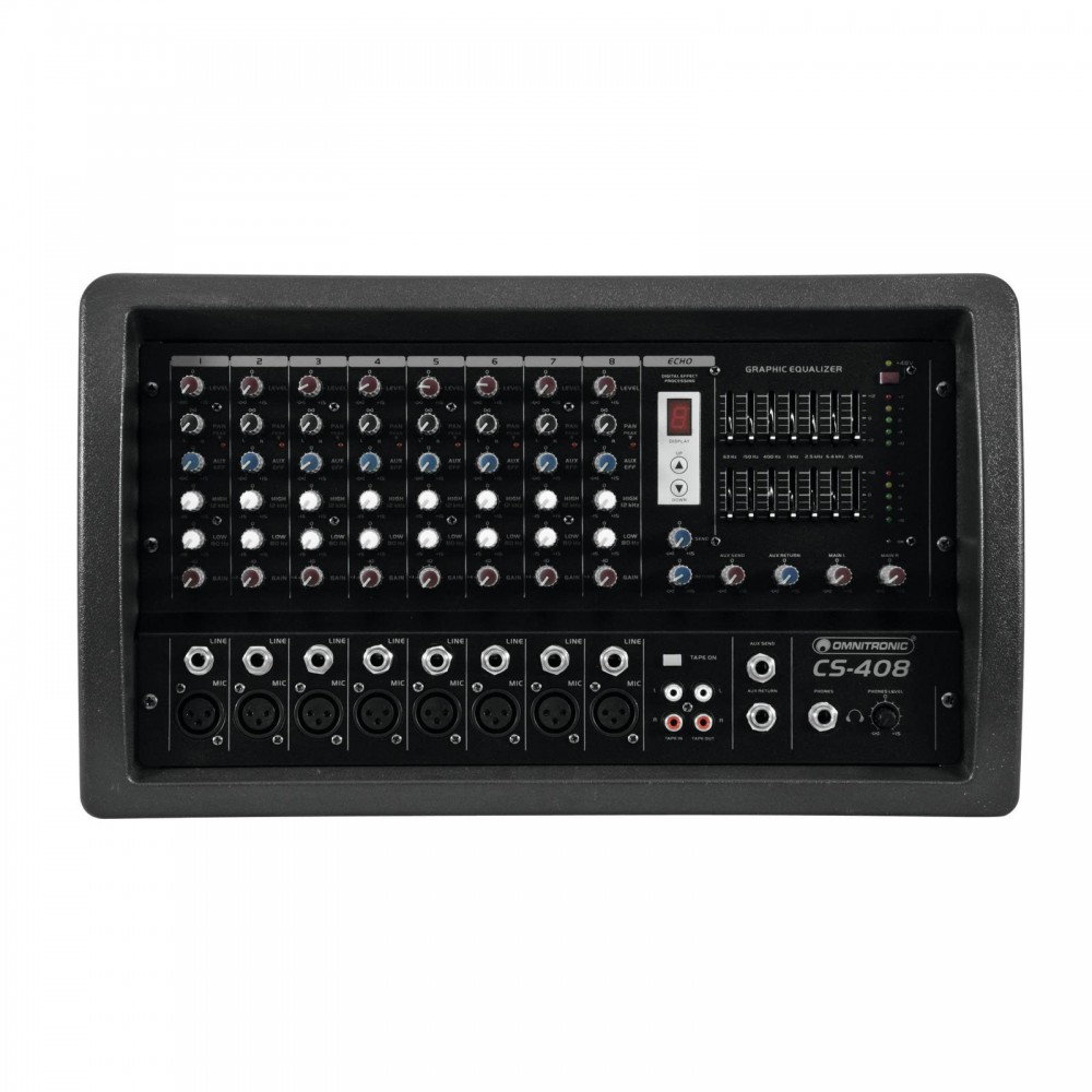 Combo-Mischpult +Verstärker 2x200W 8 Kanal OMNITRONIC CS-408 – Bild 1