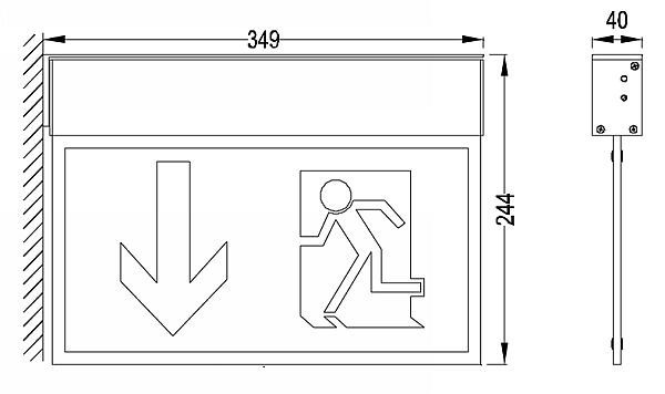Fluchtweg-Leuchte LEDs FL-32W Wandausleger-Montage 235121 – Bild 2