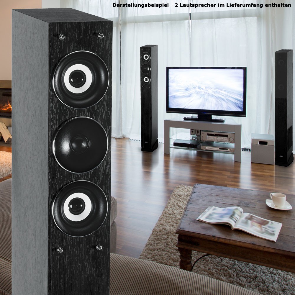 1000W Heimkino 3-Wege Standlautsprecher Holz von AEG – Bild 4