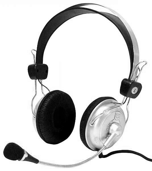 Stereo-Headset mit Lautstärke-Regler SC-800 silber