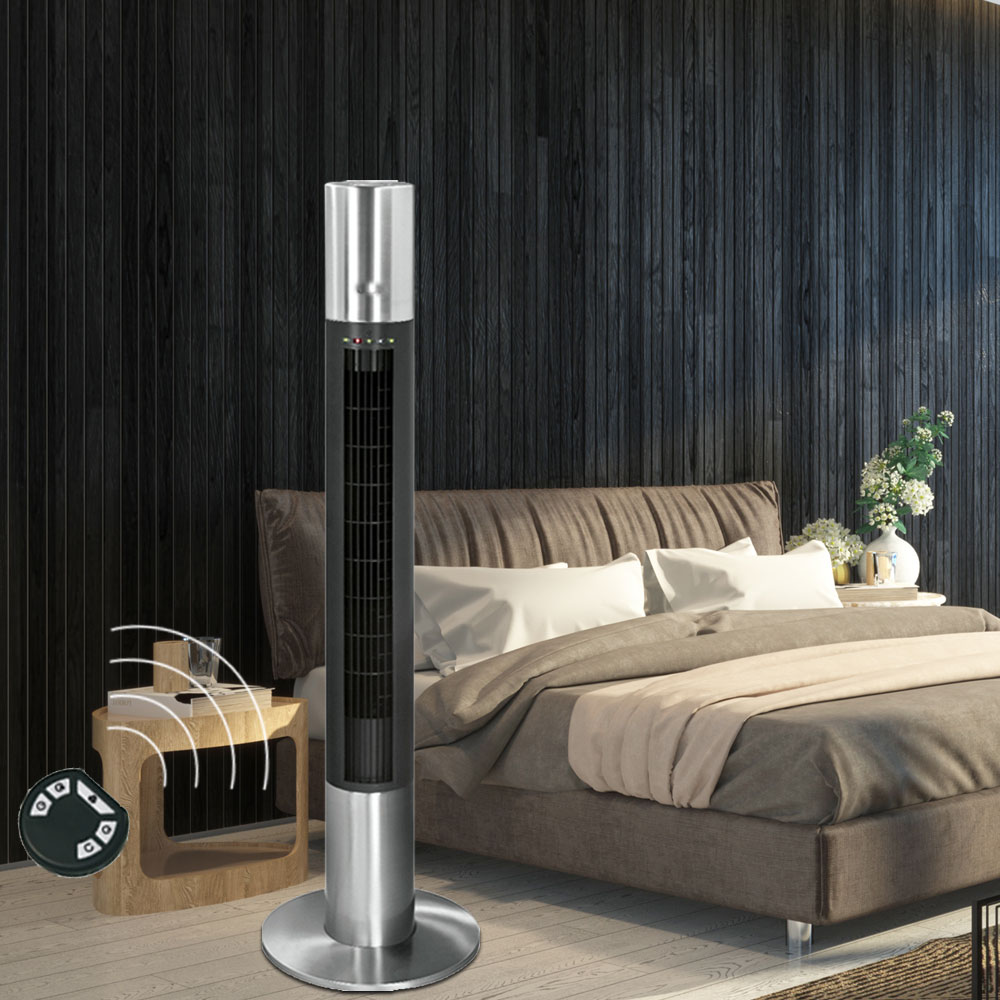 Edelstahl Säulen-Ventilator mit Fernbedienung & Timer – Bild 5