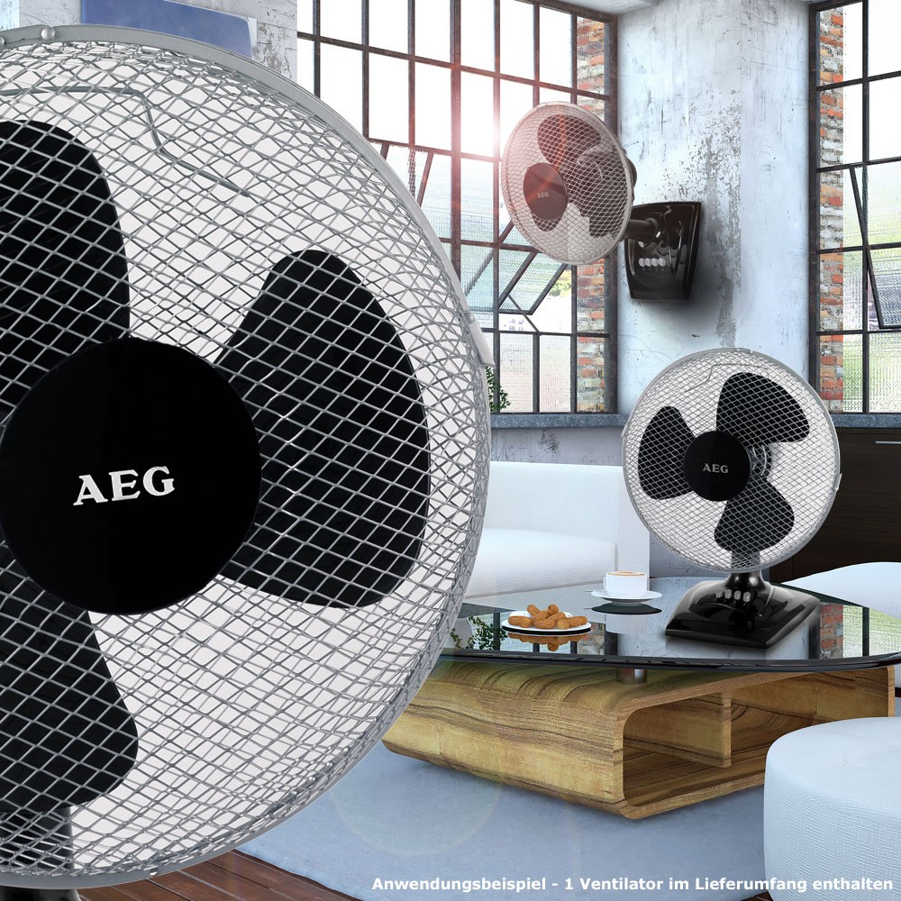 Tisch & Wand Ventilator Gebläse Windmaschine Oszillierend AEG VL 5529 – Bild 4