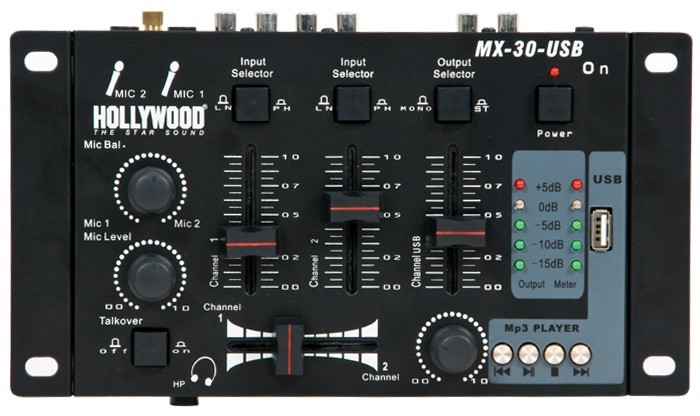 4-Kanal DJ PA USB MP3 Mischpult Mixer Party Disco MX-30-USB bl – Bild 3