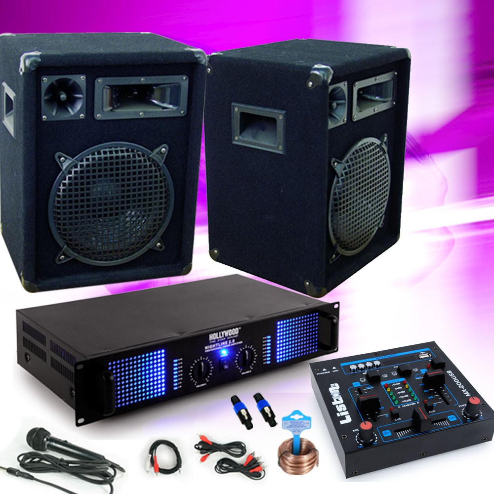 1200W PA Anlage Verstärker Endstufe Mixer und Mikro DJ-143 – Bild 2