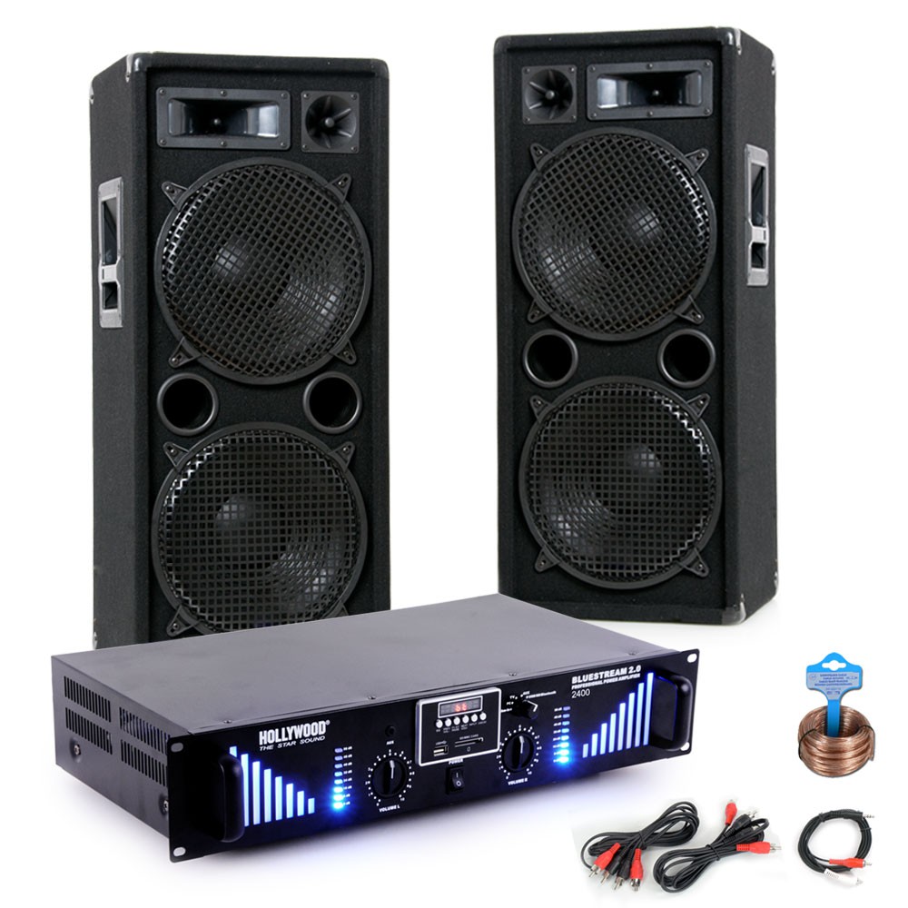 2400 Watt starke PA Anlage mit Bluetooth Endstufe DJ-169 – Bild 1