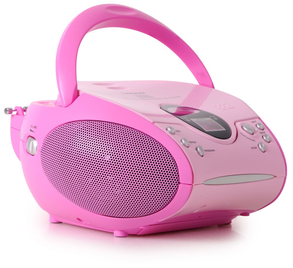 Tragbare Stereoanlage mit CD und Radiorecorder in pink – Bild 1