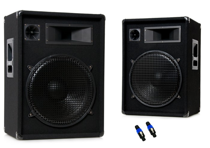 1600 Watt Boxen PAAR OMNITRONIC DX-1522 + PA-Stecker – Bild 1