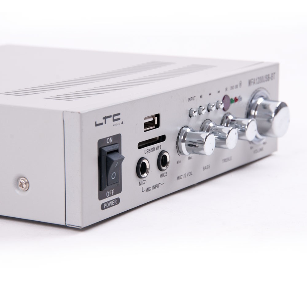 Anlage mit Bluetooth Verstärker Boxen und zwei Mikros DJ-211 – Bild 4