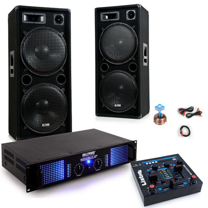 3000W DJ Anlage mit Boxen USB Mixer und Verstärker DJ-254 – Bild 1