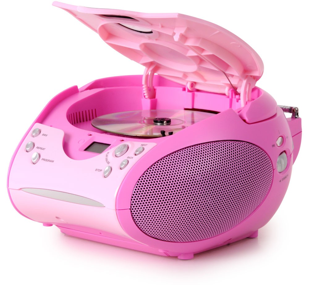 Stereoanlage mit CD/MP3-Player und Radio in pink – Bild 2