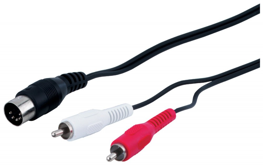 AV Kabel 5-polig DIN-Stecker 2 x Cinchstecker 1,5m