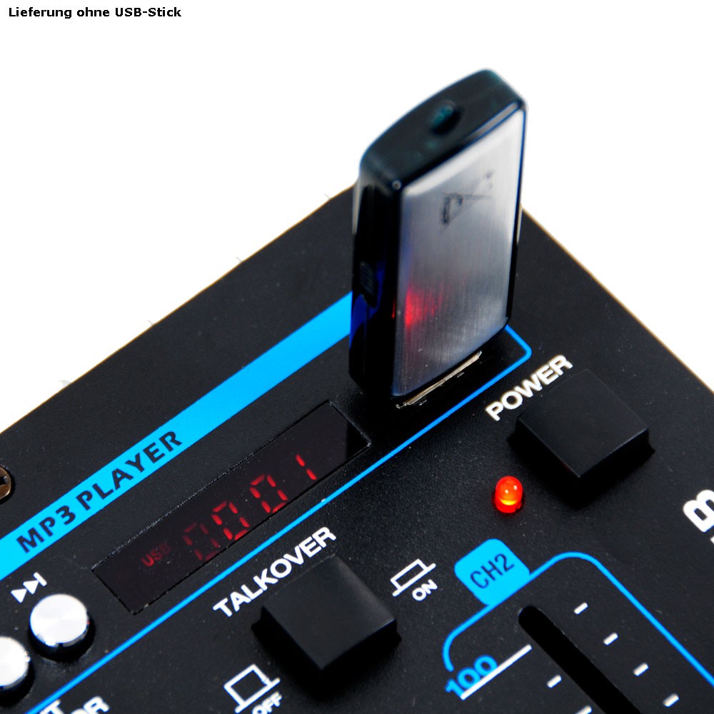 PA DJ 1200 Watt Verstärker USB Mischpult DJ-539 – Bild 6