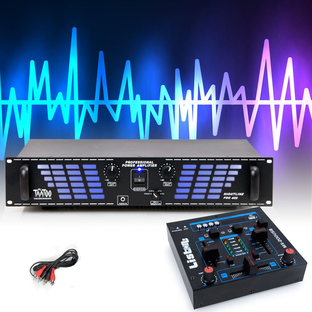 PA DJ 1200 Watt Verstärker USB Mischpult DJ-539 – Bild 2