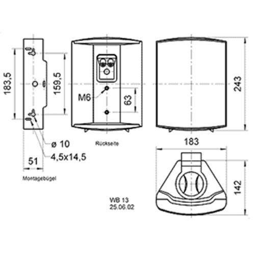 80 Watt 2-Wege Kompaktbox 100V/8 Ohm Visaton schwarz – Bild 3