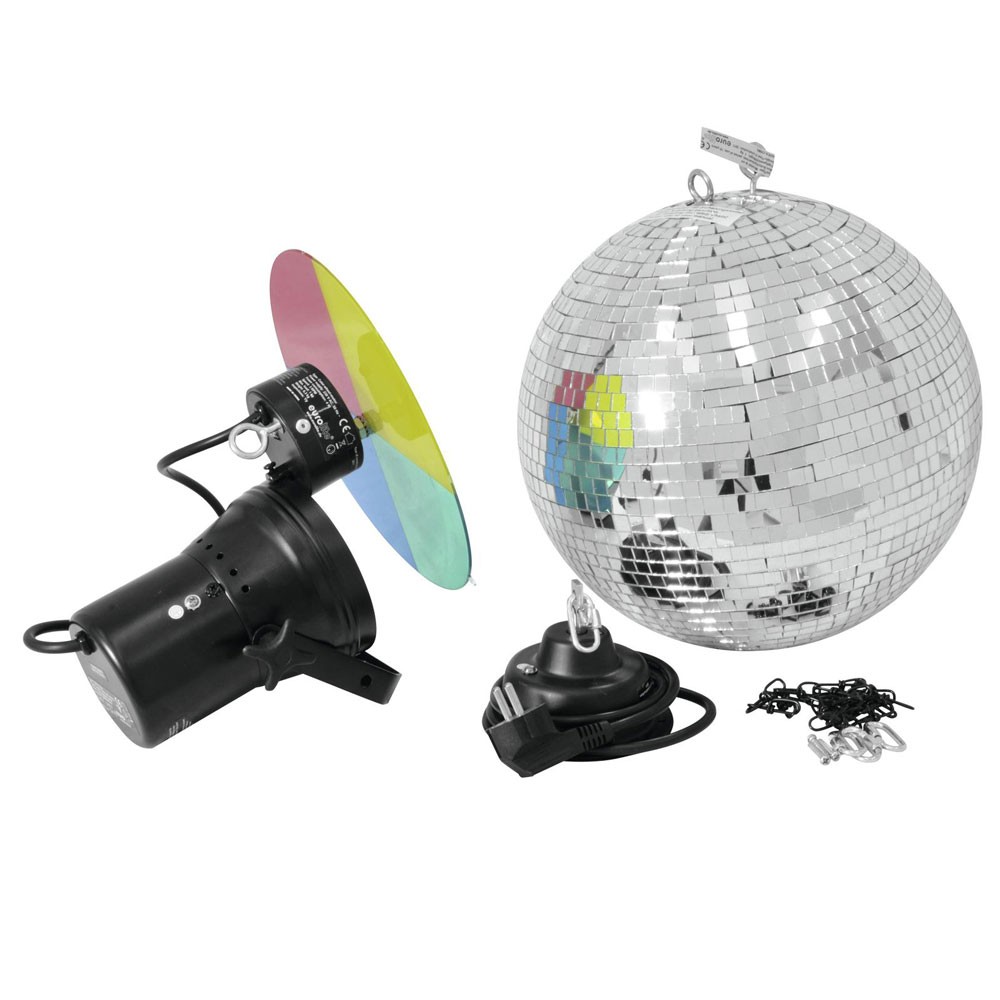 Eurolite Spiegelkugelset 30cm Motor Farbrad – Bild 1
