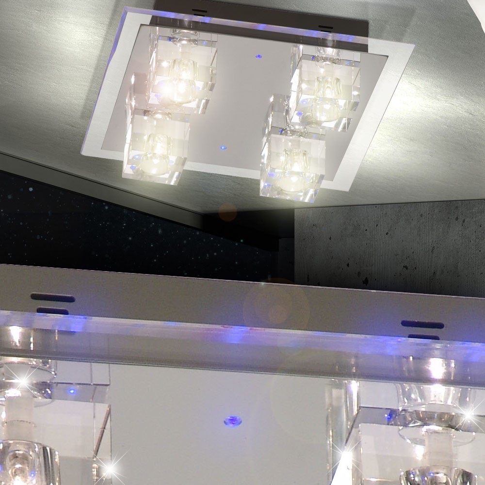 Deckenlampe mit blauem LED Effekt und Halogen-Leuchten – Bild 2
