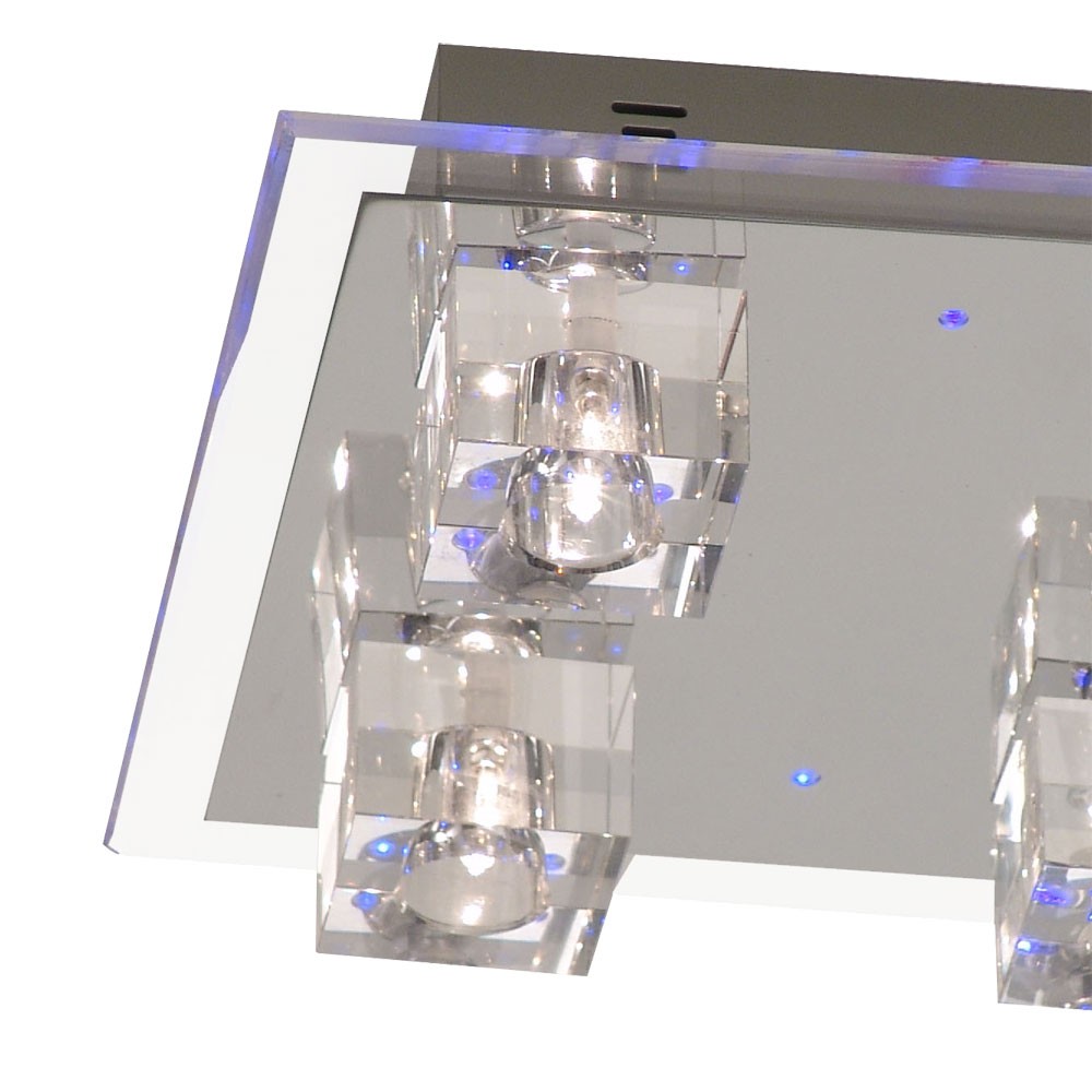 Deckenlampe mit blauem LED Effekt und Halogen-Leuchten – Bild 3
