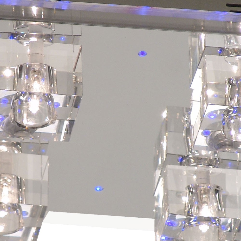 Deckenlampe mit blauem LED Effekt und Halogen-Leuchten – Bild 4
