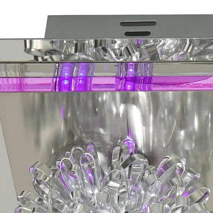Deckenlampe mit lila Kristallglas und lila LEDs – Bild 5