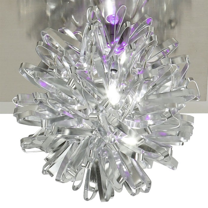 Deckenlampe mit lila Kristallglas und lila LEDs – Bild 6