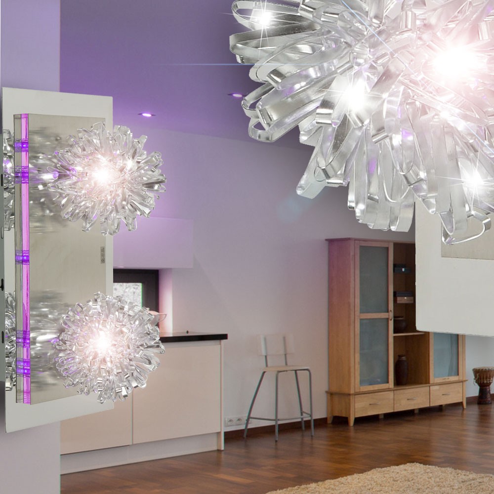 Deckenlampe mit lila Kristallglas und lila LEDs – Bild 4