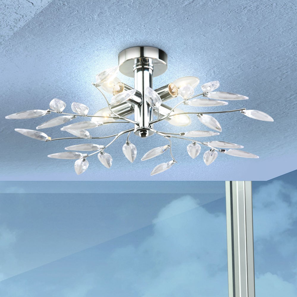 Deckenleuchte Florella aus glänzendem Chrom – Bild 2