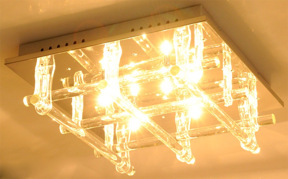Deckenlampe mit Effektbeleuchtung in blau und Fernbedienung – Bild 5