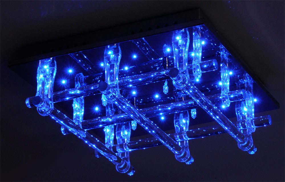 Deckenlampe mit Effektbeleuchtung in blau und Fernbedienung – Bild 6