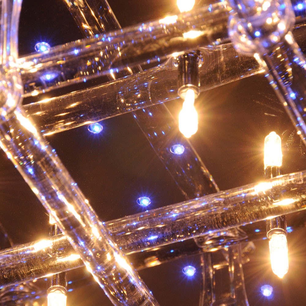 Deckenlampe mit Effektbeleuchtung in blau und Fernbedienung – Bild 8