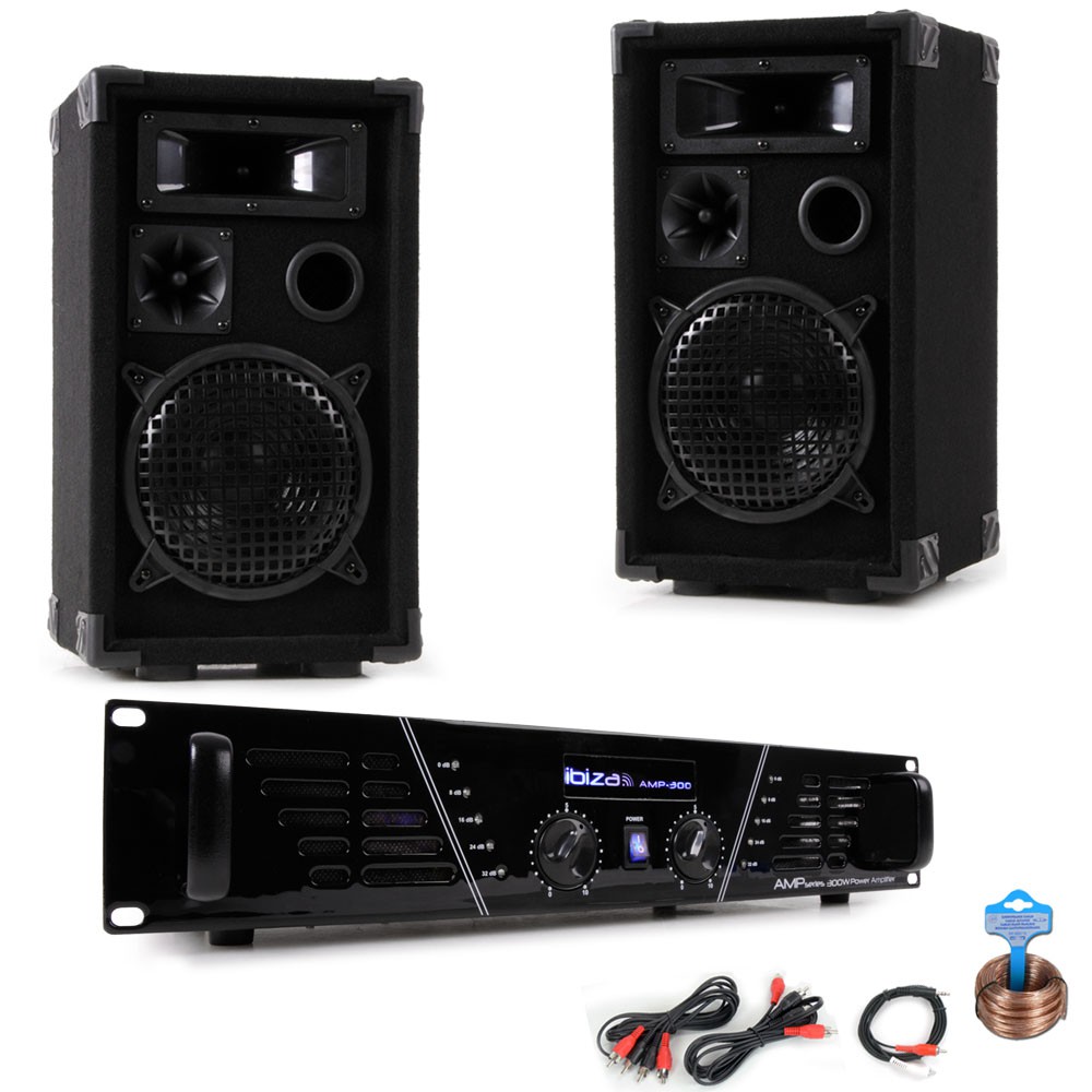 600W PA Musik Anlage mit Verstärker und Boxen DJ-585 – Bild 1