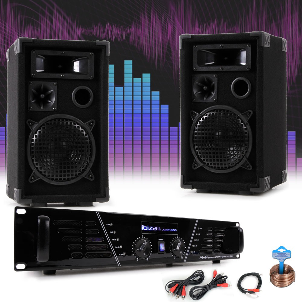 600W PA Musik Anlage mit Verstärker und Boxen DJ-585 – Bild 2