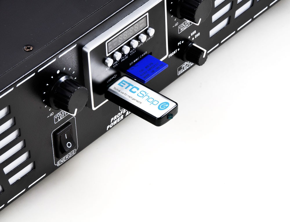 1500W PA-Verstärker Endstufe USB SD Bluestream 500 – Bild 5
