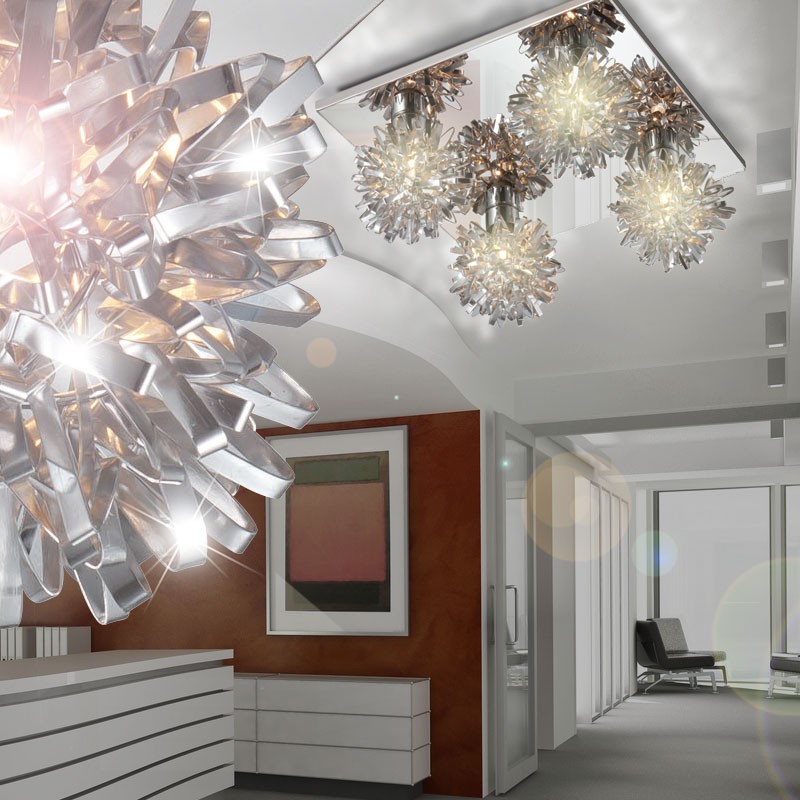 Deckenleuchte aus Aluminium mit 50W Halogen-Leuchtmittel – Bild 2