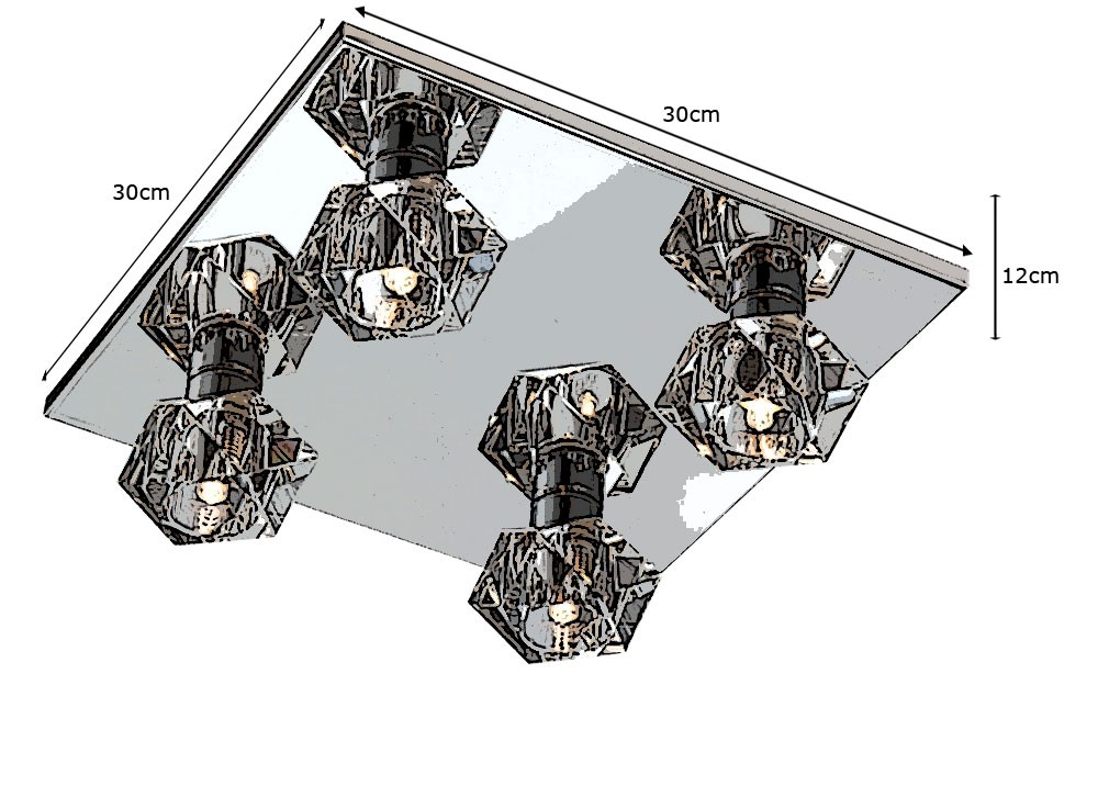 Deckenleuchte aus Kristallglas mit 4 Leuchtarmen ICE CUBE – Bild 7